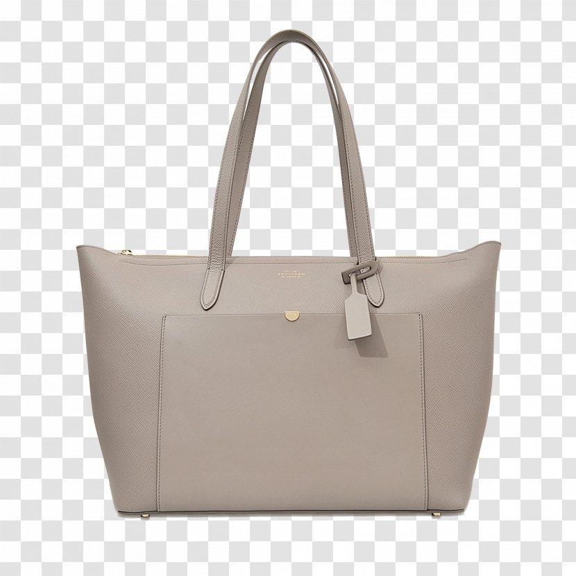 Smythson Tote Bag Zipper Handbag - Brown - Mulberry Transparent PNG