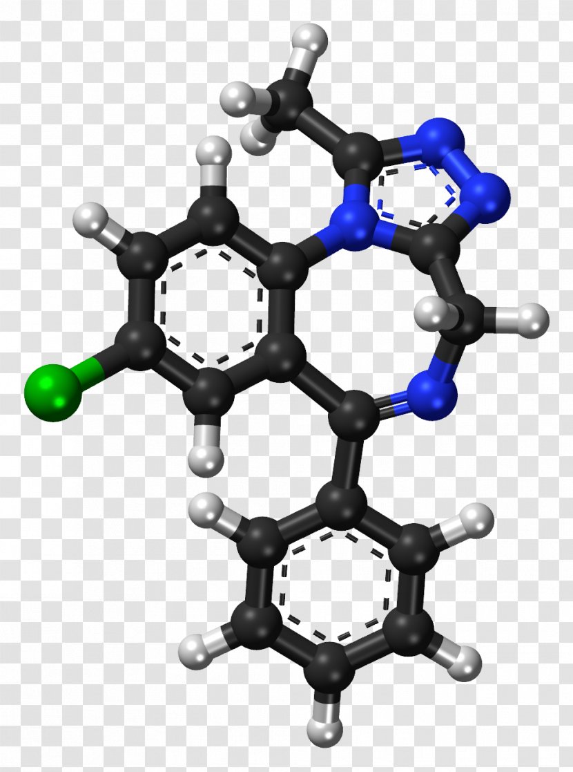 2,4-Dichlorophenoxyacetic Acid Alprazolam Butyric Ball-and-stick Model - Depending On Transparent PNG