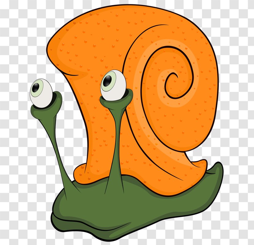 Snail Cartoon Animation Gastropods Clip Art - Orange Transparent PNG