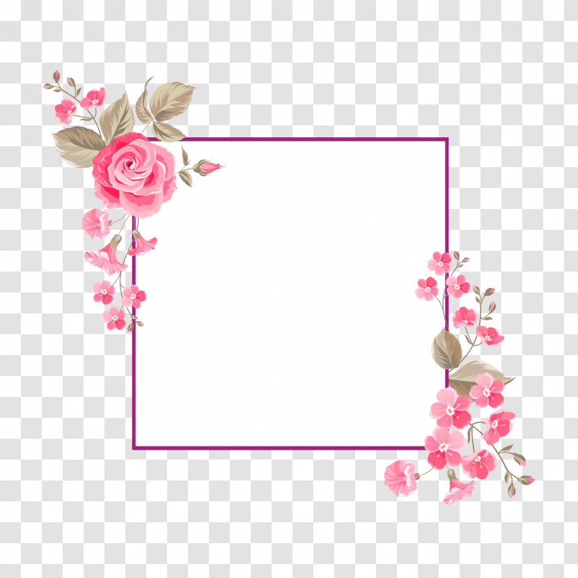 Borders And Frames Floral Design Flower Vector Graphics - Watercolor ...