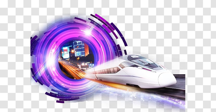 Train Rail Transport High-speed Graphic Design - Automotive - Trains Hurtling Transparent PNG