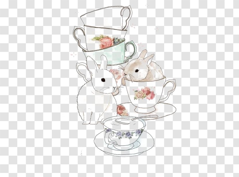 Teacup Coffee Rabbit - Cake - Bunny Transparent PNG