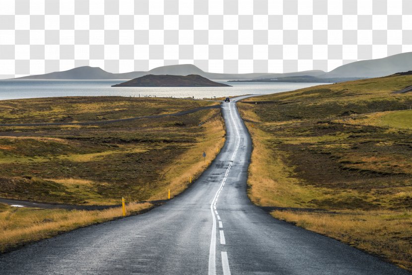 Iceland Road Landscape Illustration - Ecoregion - Qinhuangdao Transparent PNG