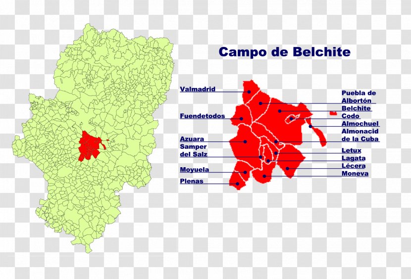 Belchite Fuendetodos Almonacid De La Cuba Almochuel Matarraña - Spain - Map Transparent PNG