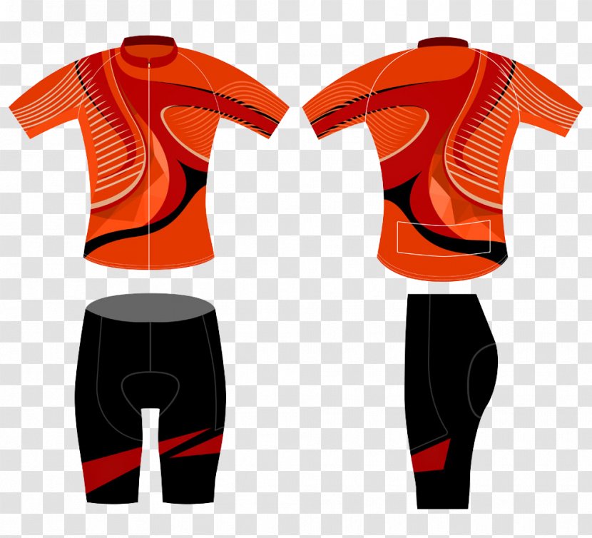 T-shirt Stock Photography Cycling Jersey - Shoulder - Sporty Red Lines Printing Transparent PNG