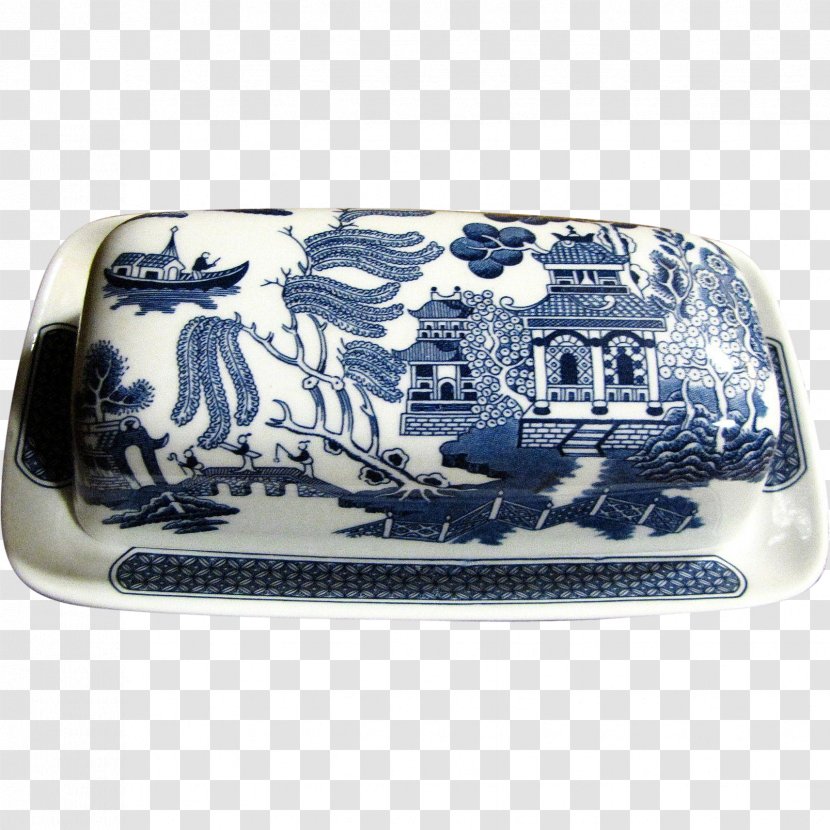 Willow Pattern Churchill China Automotive Lighting Rectangle Teapot - Electric Blue Transparent PNG