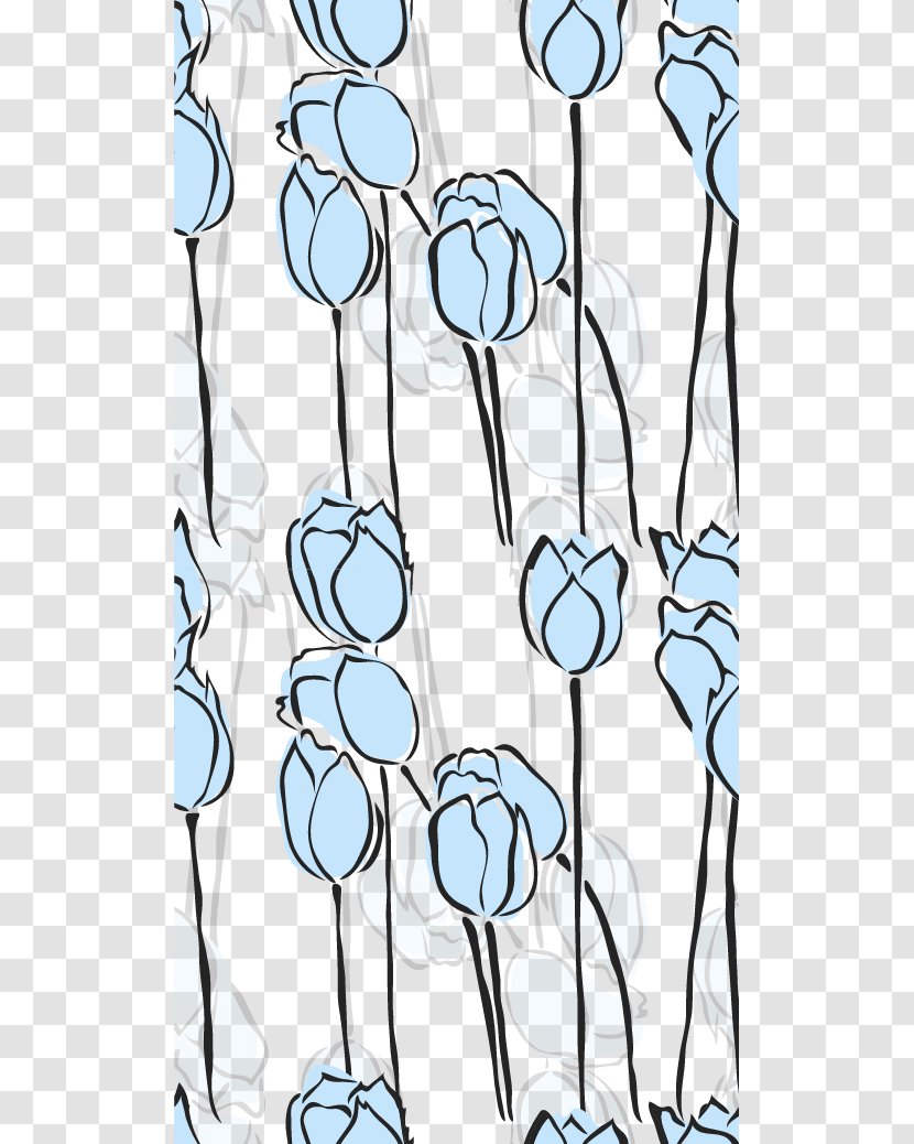 Tulip Blue - Vector Shading Decorative Transparent PNG