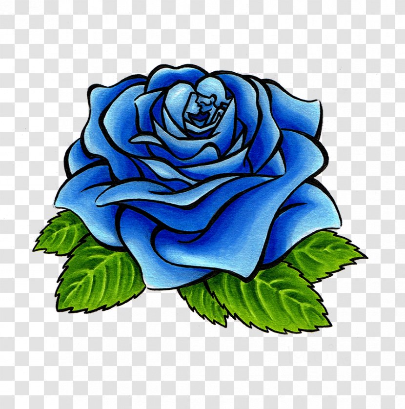 Blue Rose Garden Roses Cabbage Flower - Cobalt Transparent PNG