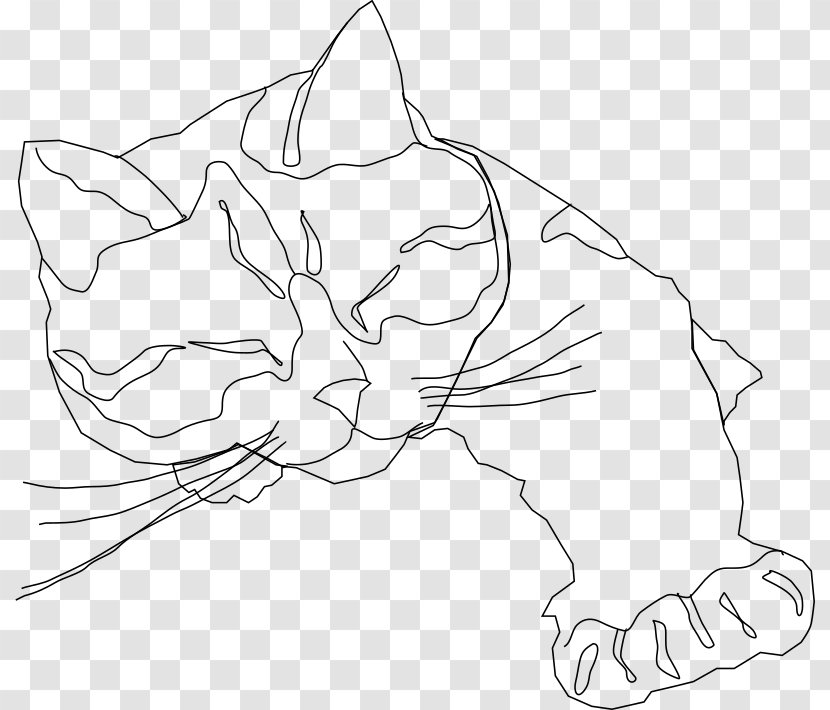 Cat Drawing Line Art Clip - Frame - Calico Transparent PNG