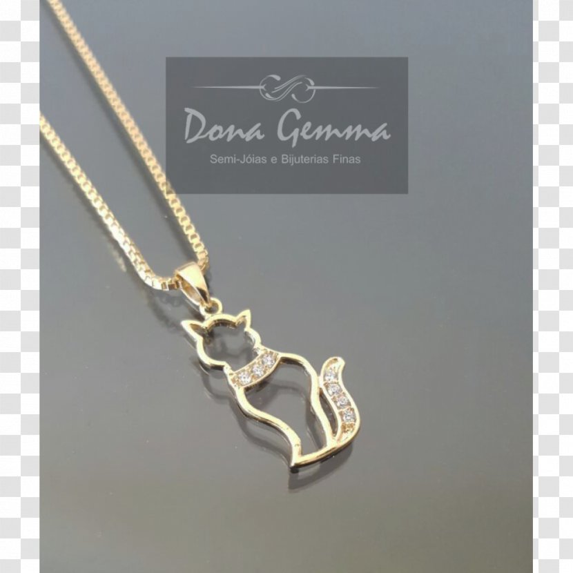 Charms & Pendants Gold Necklace Cubic Zirconia Jewellery - Cat Transparent PNG