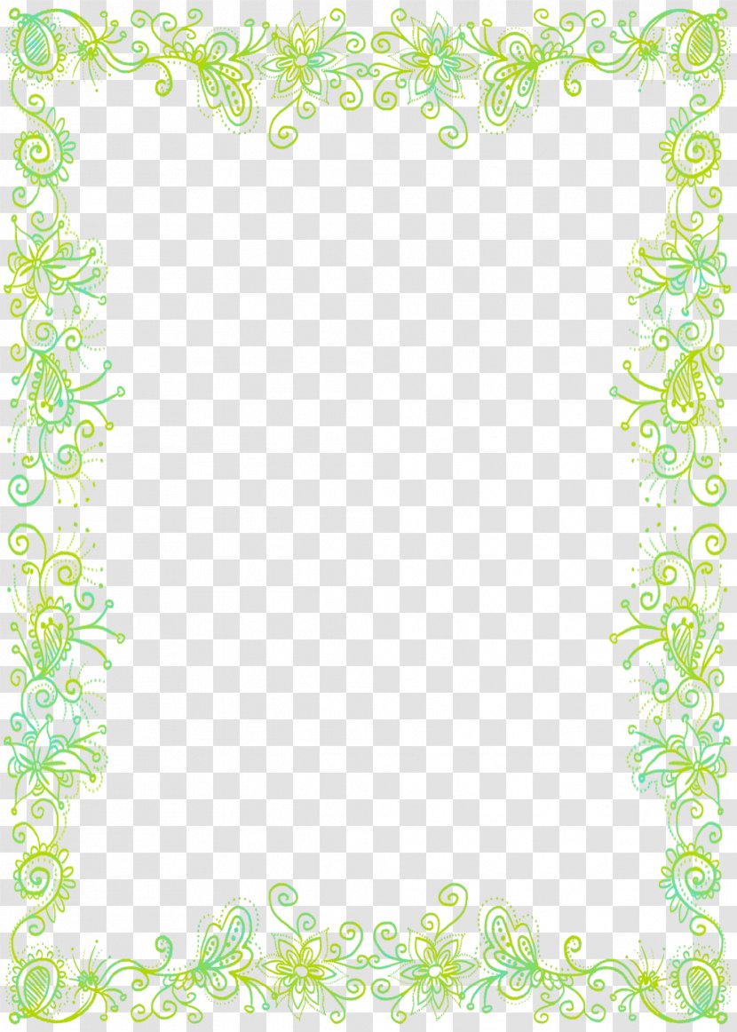 Green Flower Stock Photography Illustration - Drawing - Pretty Border Transparent PNG