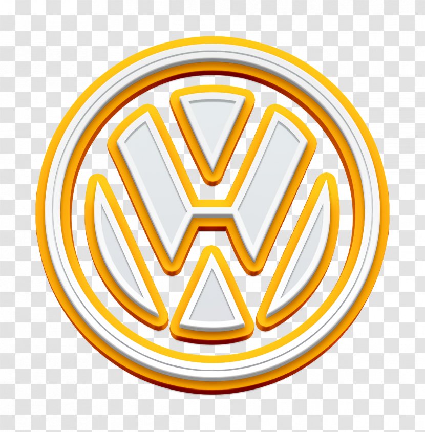 Volkswagen Icon - Yellow - Sticker Crest Transparent PNG