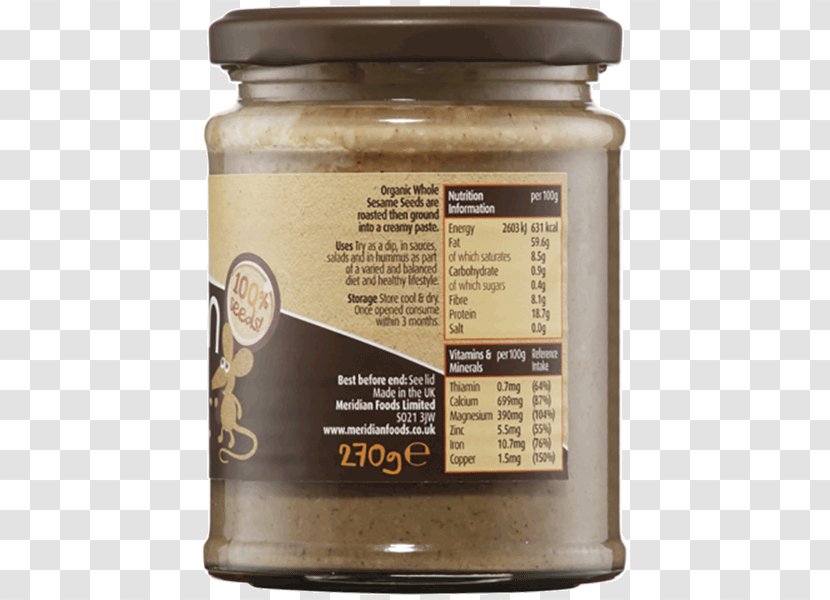 Organic Food Condiment Tahini Peanut Butter Nut Butters - Jam Transparent PNG