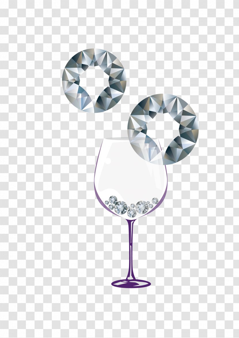 Wine Glass Euclidean Vector Material - Purple - Transparent Diamond Goblet Transparent PNG