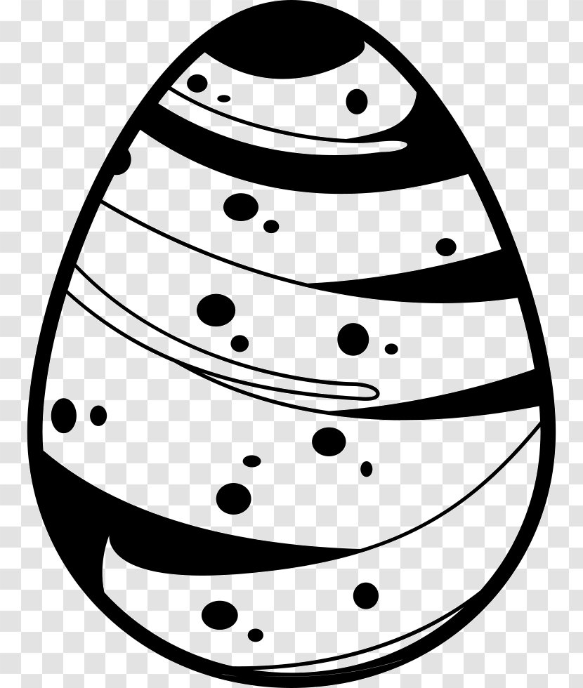 Easter Egg Black And White Clip Art - Monochrome - Surface Vector Transparent PNG