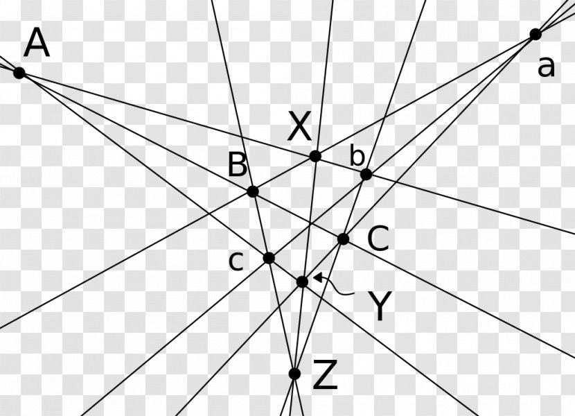 Triangle Pappus's Hexagon Theorem Pappus Configuration Perspective Centroid - Mathematician Transparent PNG