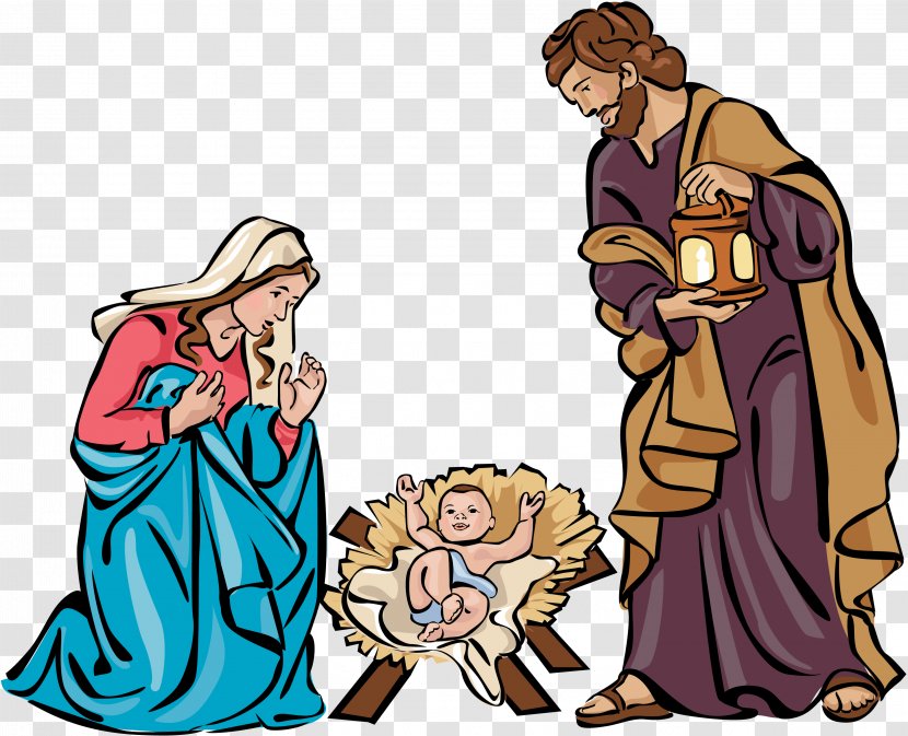 Nativity Scene Of Jesus Christmas Free Content Clip Art - Biblical Magi - Creche Cliparts Transparent PNG