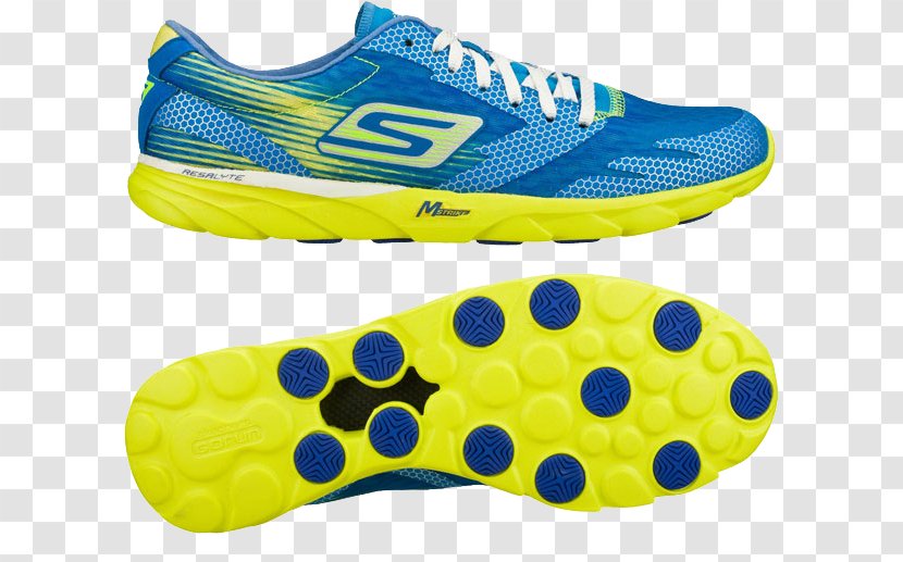 Racing Flat Sneakers Shoe Skechers Running - Electric Blue - Honeycomb Pattern Transparent PNG