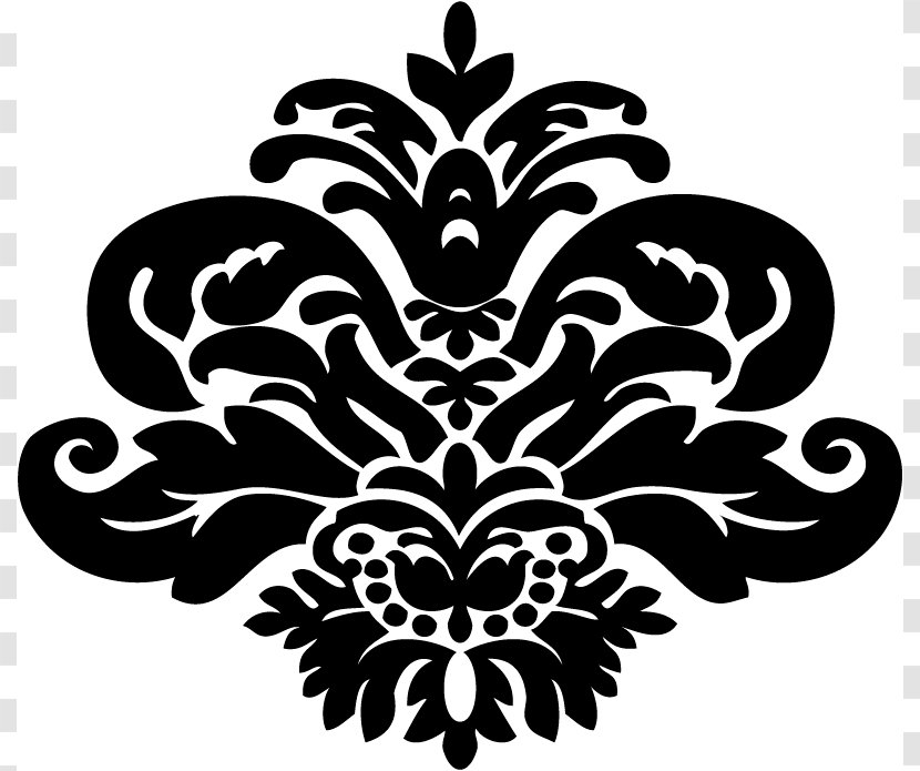 Damask Clip Art - Paper - Black Background Transparent PNG