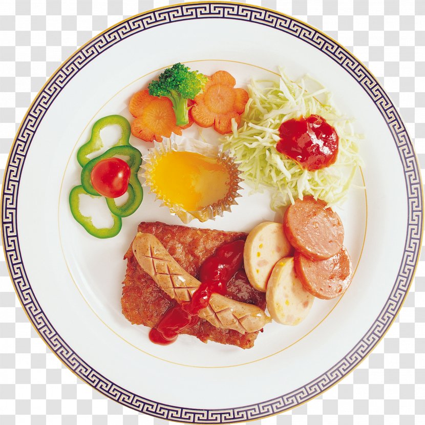 Sausage Hot Dog Full Breakfast Ham - Garnish - Material Free Download Transparent PNG