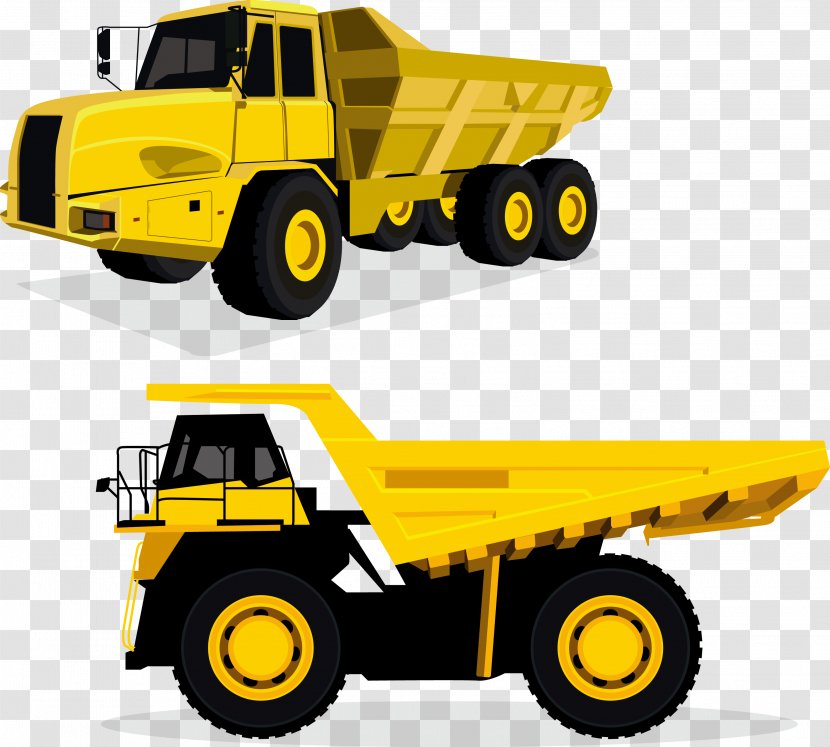 Dump Truck Car Euclidean Vector - Toy - Yellow Transparent PNG