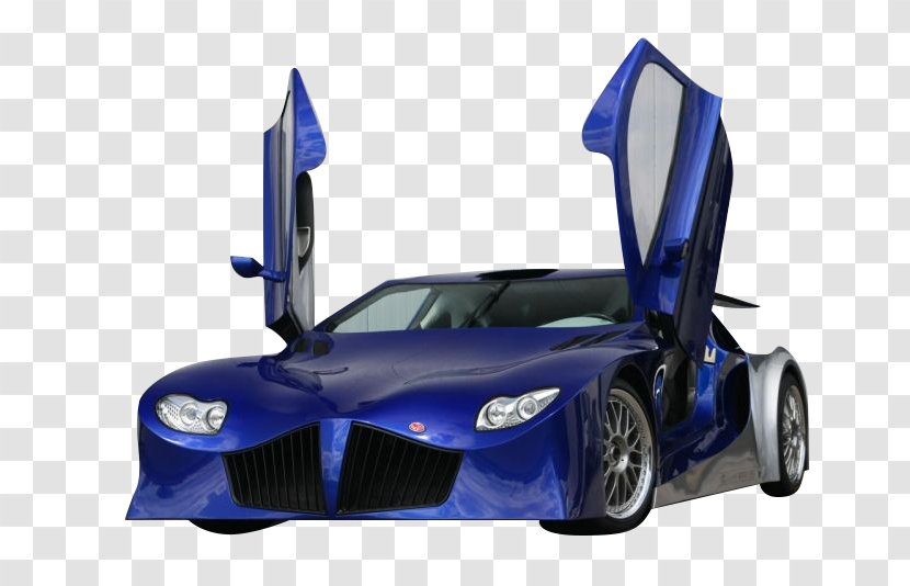 Sports Car Bugatti Veyron SSC Aero Tuatara - Supercar - Blue Luxury Transparent PNG