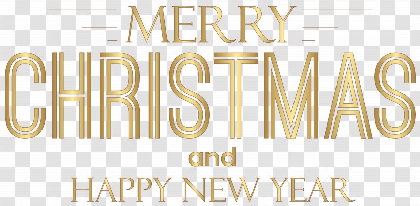 Merry Christmas And Happy New Year Text Clip Art - Logo - Pattern Transparent PNG