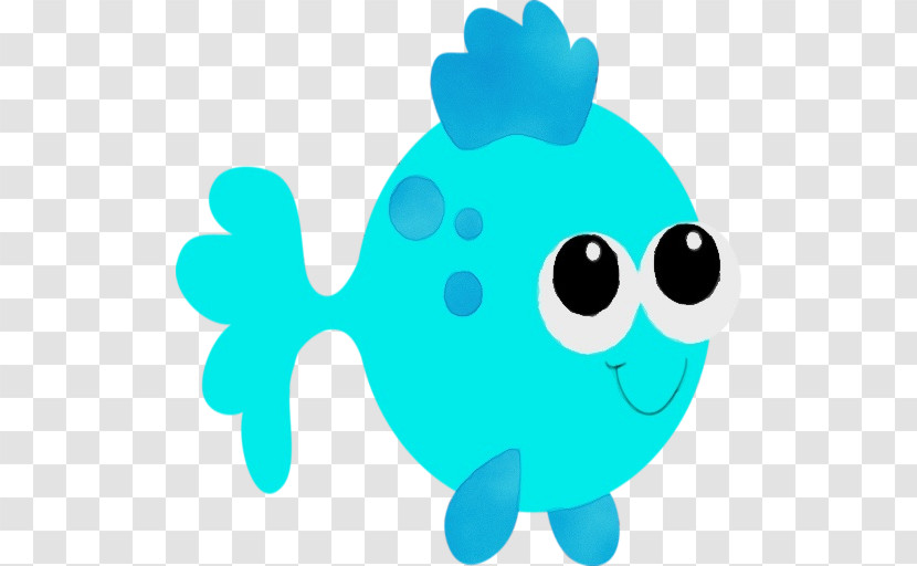 Turquoise Aqua Cartoon Fish Transparent PNG