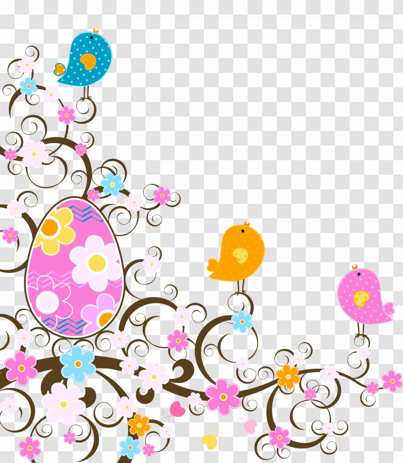 Easter Bunny Egg Clip Art - Decorating - Decoration With Flowers Transparent Clipart Transparent PNG