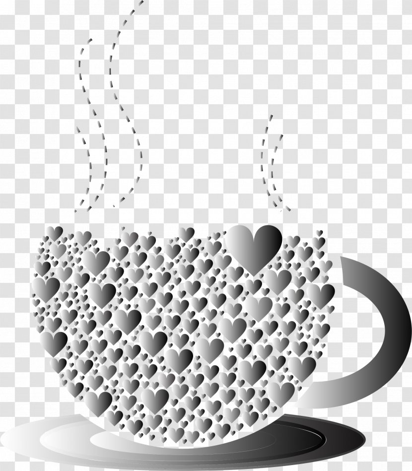 Coffee Tea Drink Clip Art - Black And White - Amulet Transparent PNG