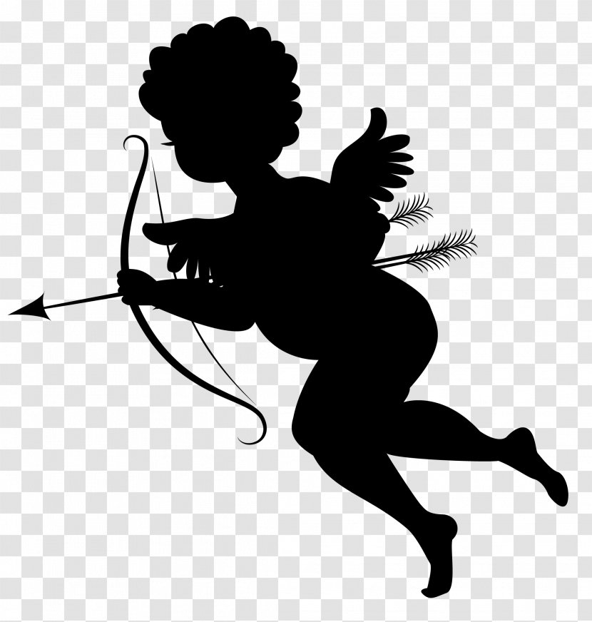 Cupid Clip Art Image Illustration - Silhouette - Valentines Day Transparent PNG