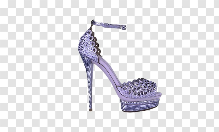 High-heeled Footwear Violet Purple Crystal - Lilac - High Heels Transparent PNG