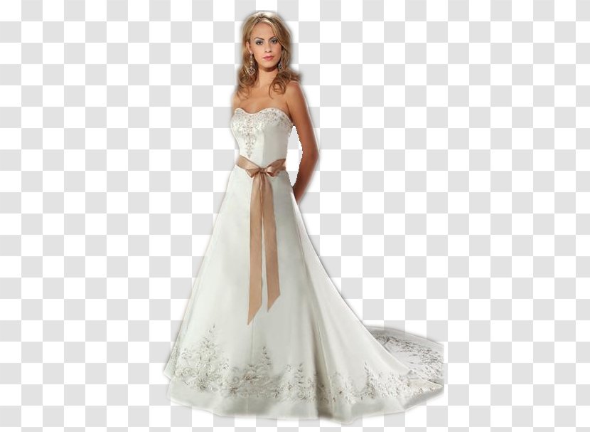 Wedding Dress Gown Cocktail Shoulder - Silhouette Transparent PNG