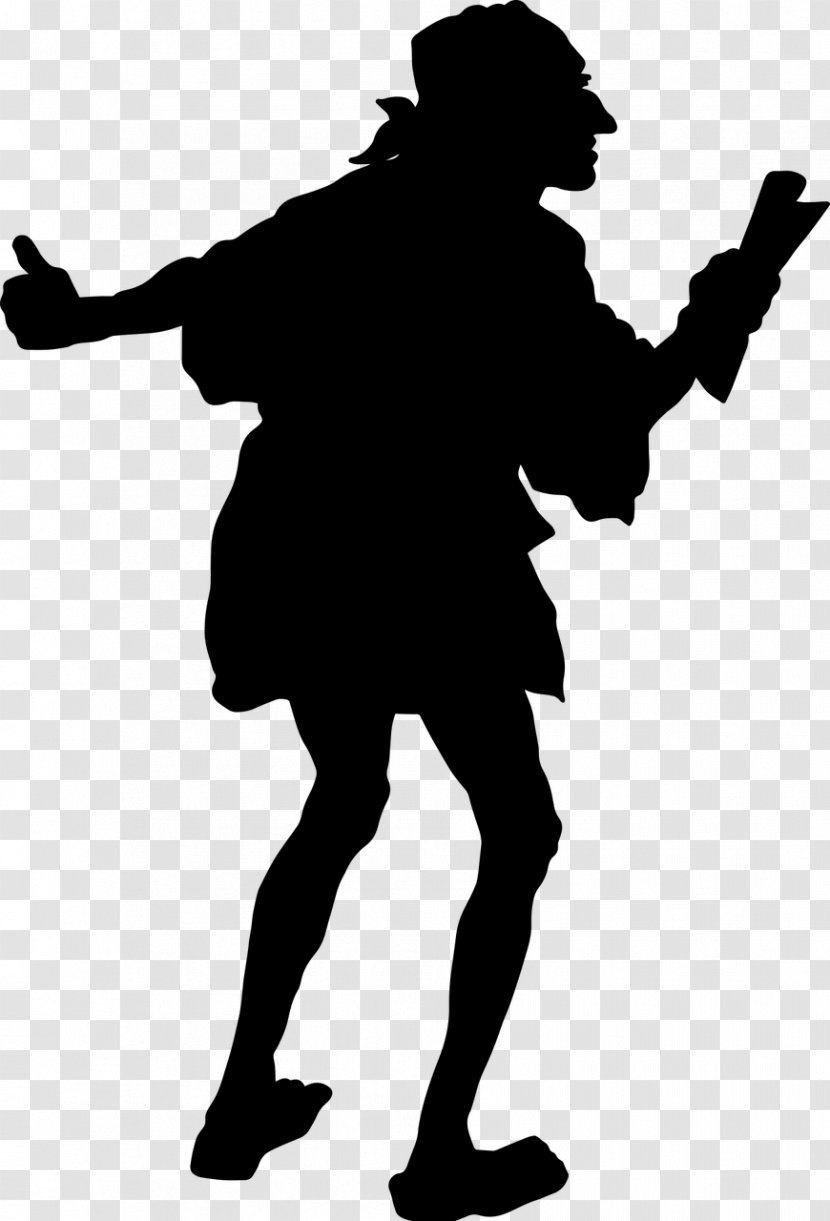Silhouette Person Black And White - Digital Image Transparent PNG