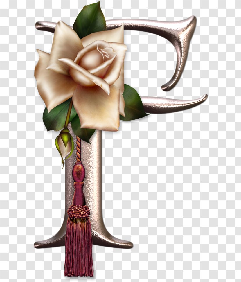 Letter Gothic Alphabet F Rose - Floristry Transparent PNG