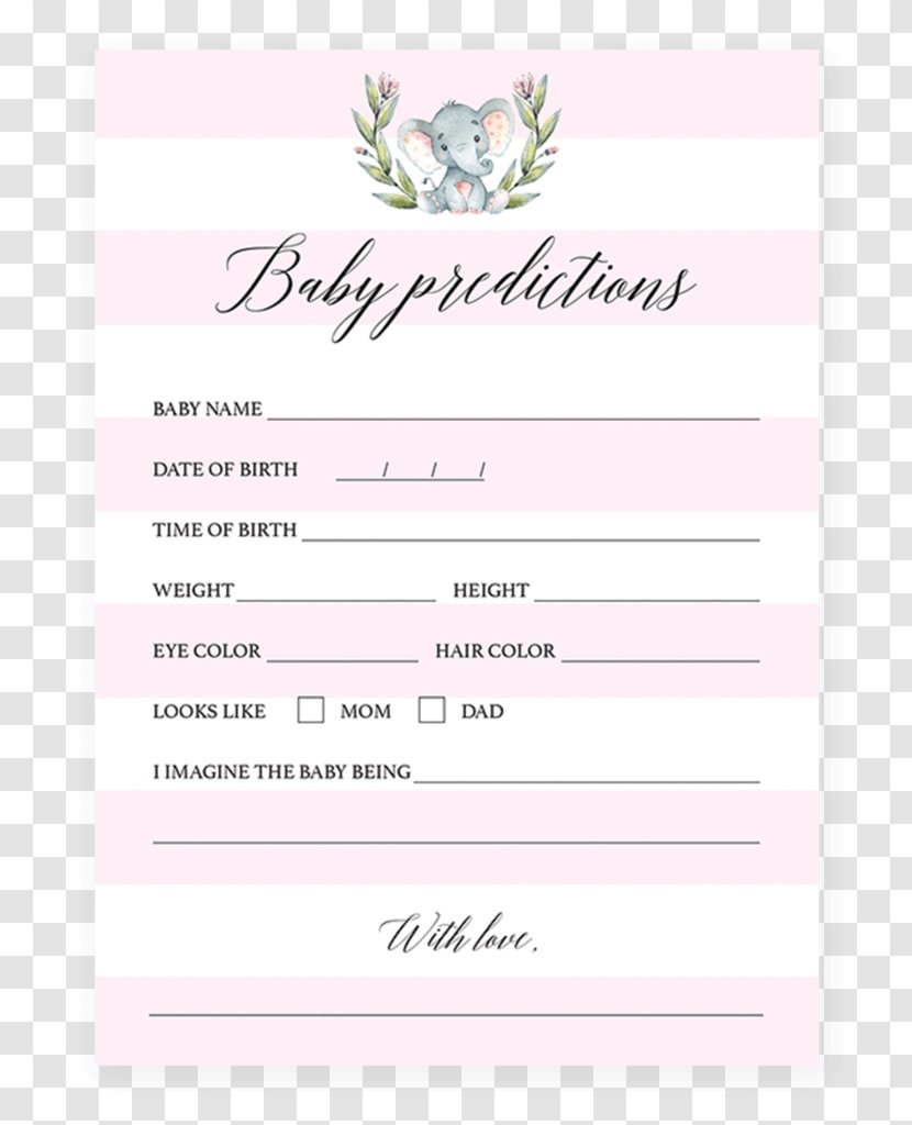 Wedding Invitation Infant Baby Shower Diaper Party - Heart - Elephant Transparent PNG