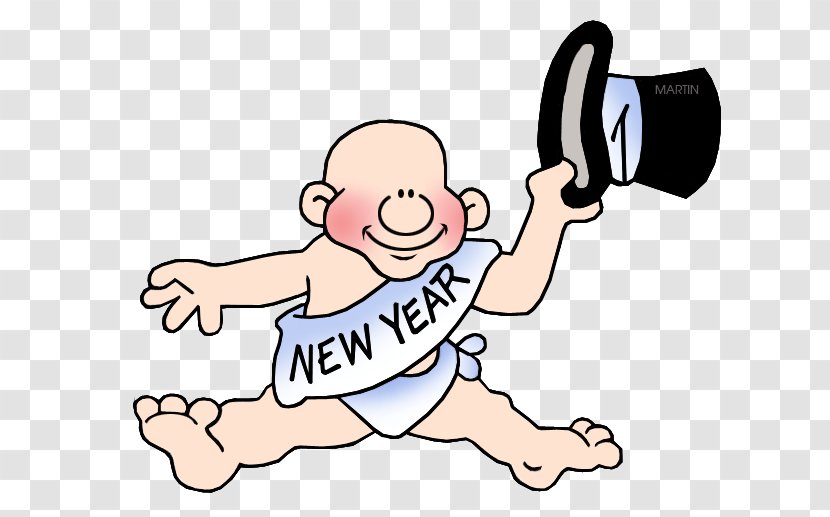 New Years Eve Background - Baby Year - Thumb Cartoon Transparent PNG