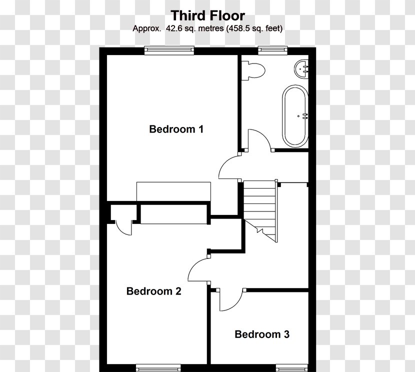 Floor Plan Terraced House Apartment - White Transparent PNG