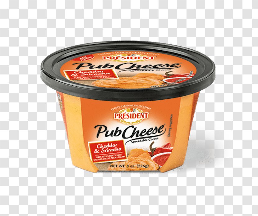 Président Cheddar Cheese Pub Spread - Dish - Wedge Transparent PNG