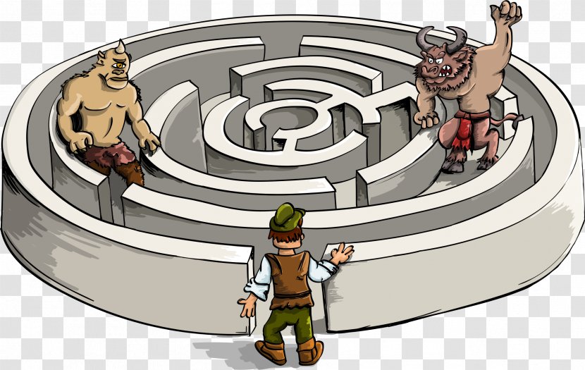 Theseus And The Minotaur Clip Art Greek Mythology - Labyrinth - Small Maze Transparent PNG