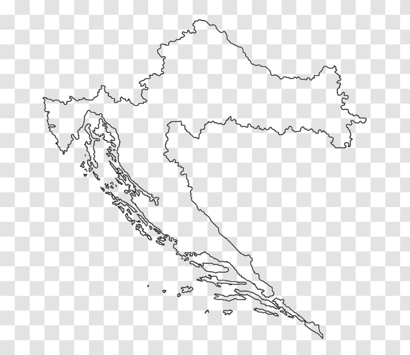 Blank Map Zagreb Drawing Geography - Organism - Croatia Transparent PNG