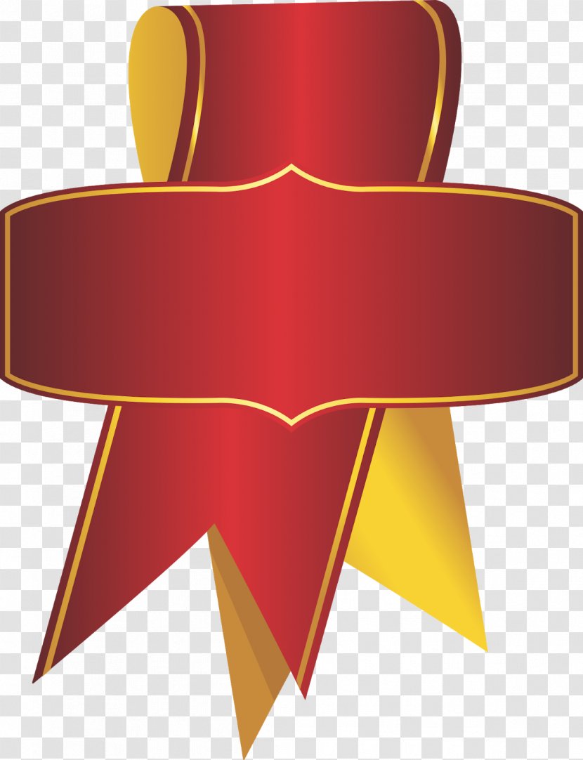 Ribbon Vector Graphics Image - Label - Red Gold Transparent PNG