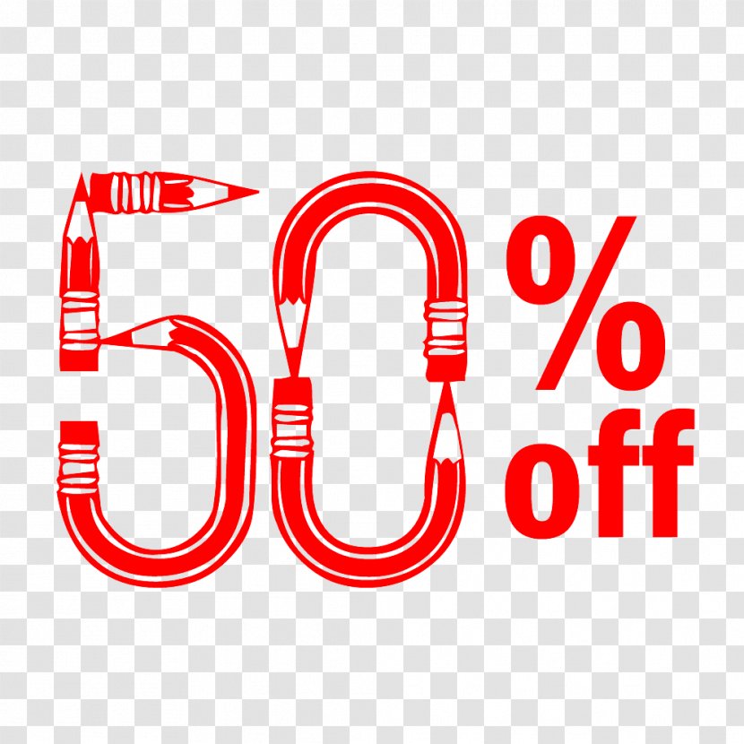 Back To School 50% Off Discount Tag. - Red - Walmart Supercenter Transparent PNG