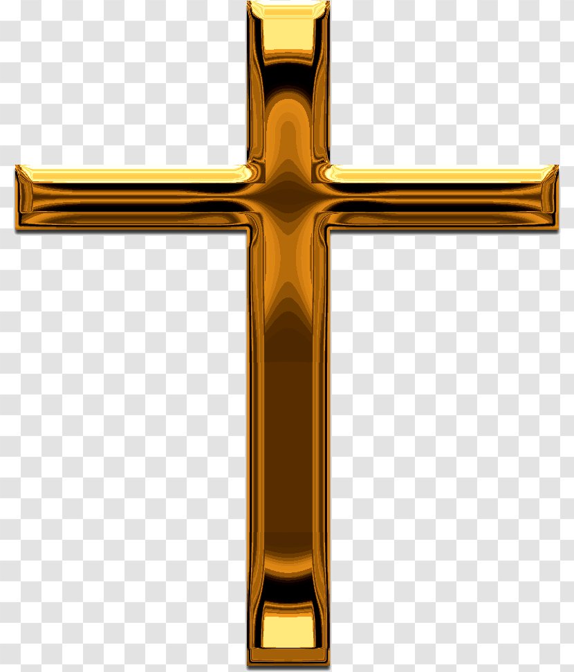 Jesus Cartoon - Christian Cross - Metal Brass Transparent PNG