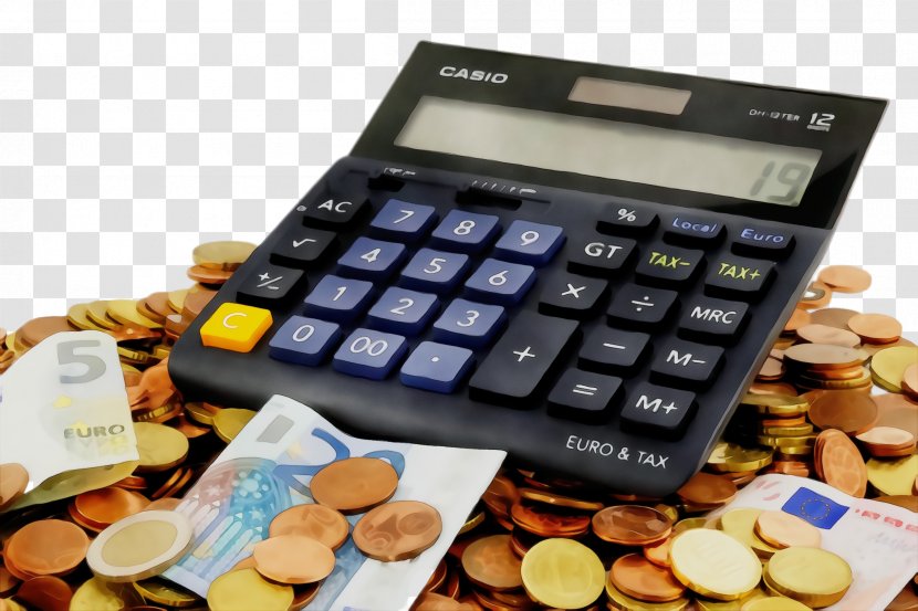 Money Calculator Office Equipment Coin Currency - Supplies - Payment Card Transparent PNG