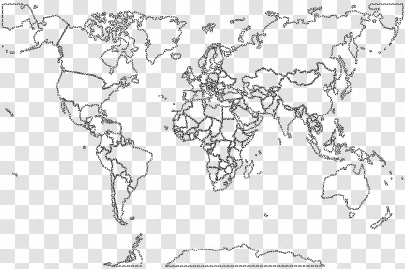 Coloring Book World Map Blank Transparent PNG