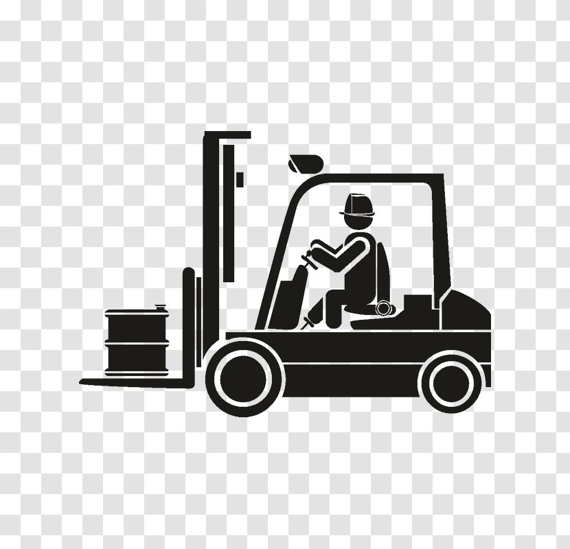 Forklift Machine Image Truck - Silhouette - Black And White Transparent PNG