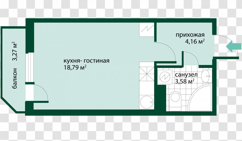 Studio Apartment Privokzal'naya Ploshchad' Bedroom Novoye Devyatkino - Brand Transparent PNG