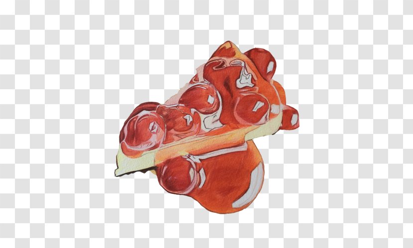 Ice Cream Pizza Painting - Orange - Red Beans Hand Material Picture Transparent PNG
