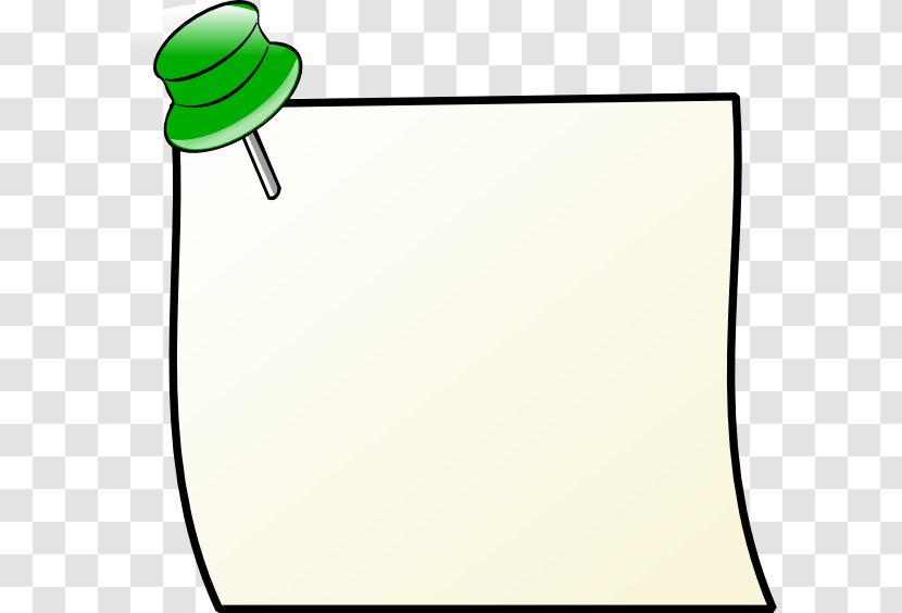 Post-it Note Memorandum Paper Clip Art - Green - Thumbtack Transparent PNG